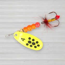 Блешня обертова ZEOX Dominator № 4, 9г, колір 012 Fluo-Black Dot